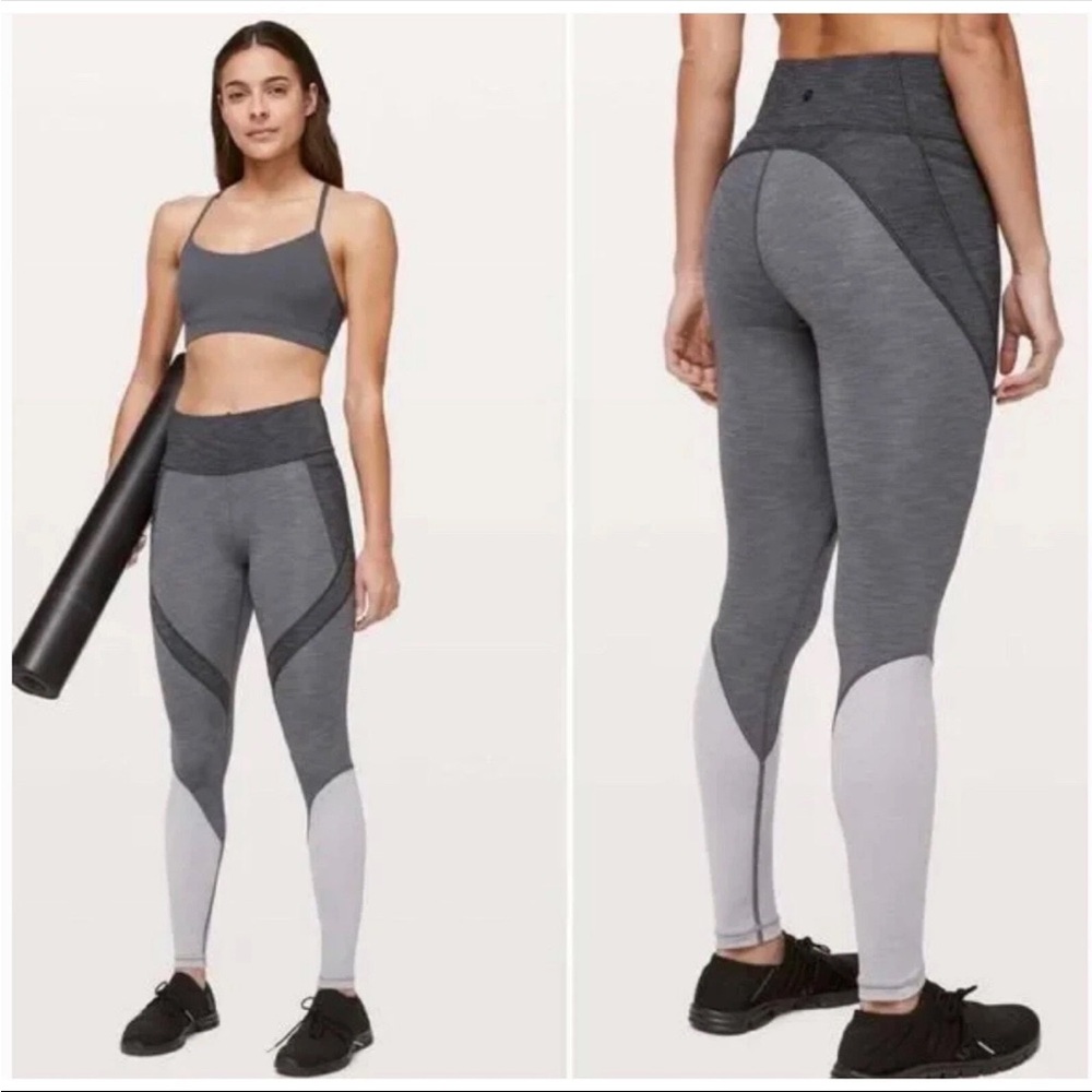 Lululemon Early Extension High-Rise Tight Heathered Black...